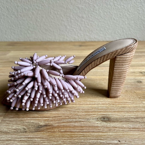 Charles David HOTTIE SANDAL size 9 beaded block heel slide - Picture 5 of 13